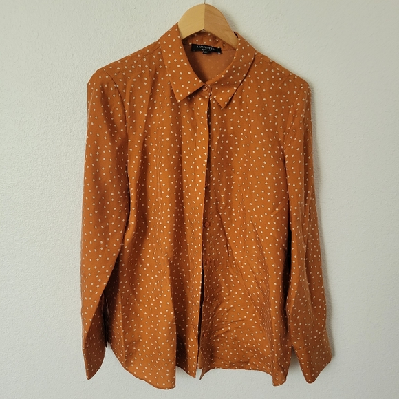 LAFAYETTE 148 Silk Long Sleeve Square Print Button Down Blouse - Picture 4 of 6